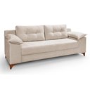 Ver imagem 2 de Conjunto Sofá Ibiza 2 e 3 L Veludo Fixo Almofadado Premium Creme