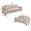 Ver mais imagens de Conjunto Sofá Ibiza 2 e 3 L Veludo Fixo Almofadado Premium Creme