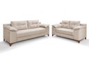 Ver imagem 1 de Conjunto Sofá Ibiza 2 e 3 L Veludo Fixo Almofadado Premium Creme