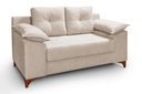 Ver imagem 3 de Conjunto Sofá Ibiza 2 e 3 L Veludo Fixo Almofadado Premium Creme