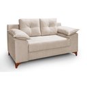 Ver imagem 3 de Conjunto Sofá Ibiza 2 e 3 L Veludo Fixo Almofadado Premium Creme