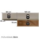 Ver imagem 3 de Cozinha Modulada 5 Pecas 270 Cm Vidro Dp2705 Nogueira Nude Prime Demartez