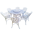 Ver imagem 5 de Conjunto de Jardim e Piscina Viena Mesa 1,25m Giratória 6 Cadeiras, Guarda Sol e 2 Espreguiçadeiras