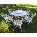 Ver imagem 4 de Conjunto de Jardim e Piscina Viena Mesa 1,25m Giratória 6 Cadeiras, Guarda Sol e 2 Espreguiçadeiras