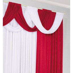 Cortina Córdoba Varão Duplo Tecido Malha Gel 4,00 x 2,80 Metros Alt - Vermelho e Branco - 2