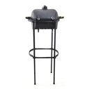 Ver imagem 2 de Churrasqueira Média Bafo Alumínio Craqueada Preta Pé Suporte