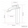 Torneira Cascata Alta com Misturador Monocomando Rose de Bancada Belcca Tca01r-bl - 3