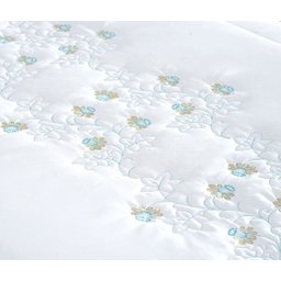 Colcha Casal Queen Tifanne Micro Fibra Bordada com Babado 5 Peças - Azul - 2