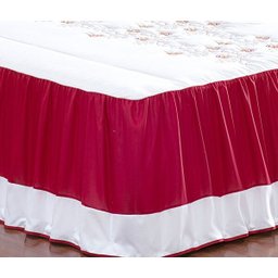 Colcha Casal Queen Tifanne Micro Fibra Bordada com Babado 5 Peças - Vermelha - 3