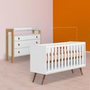 Ver imagem 1 de Conjunto Berço Mini Cama Retrô e Cômoda C/ Nicho Branco