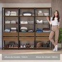 Ver imagem 5 de Guarda-roupa Closet Modulado 6 Gavetas 12 Prateleiras 210cm Valencia Madesa
