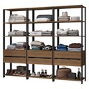 Ver imagem 3 de Guarda-roupa Closet Modulado 6 Gavetas 12 Prateleiras 210cm Valencia Madesa