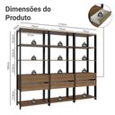 Ver imagem 4 de Guarda-roupa Closet Modulado 6 Gavetas 12 Prateleiras 210cm Valencia Madesa