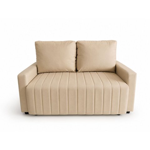 Sofá Roma Compacto Assento Estofado Retrátil Veludo 1,60cm - Bege