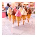 Ver imagem 2 de Porta Pizza Cone Temaki Casquinha Cascão Acrílico 6 Furos