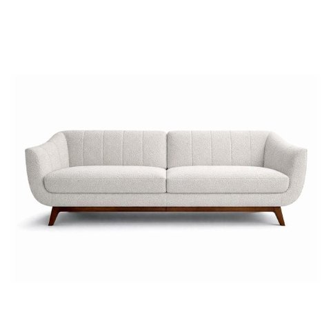 Sofá Nord 2 Lugares 190cm Cinza Bouclé Estrutura Madeira Eucalipto Sallar Home