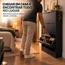 Ver imagem 3 de Sapateira Vertical Armário 3 Portas 66cm Dara Preto R03 - Mpozenato