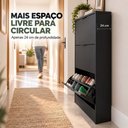 Ver imagem 4 de Sapateira Vertical Armário 3 Portas 66cm Dara Preto R03 - Mpozenato