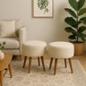 Kitt 2 Puff Banco Decorativo Lia Linho Bege - 1