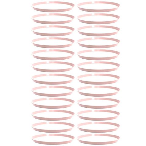 Kit 24 Bandejas Redonda 34cm Servir Rosa Himalaia Bubble Crippa Bar Restaurante 