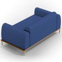 Ver imagem 6 de Sofá 2 Lugares para Sala de Estar Molino 150cm D02 Pés D'ouro Veludo Azul Marinho C-304 - Lyam