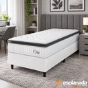 Ver imagem 2 de Cama Box Colchão Solteiro Molas Ensacadas City Pillow Top 88x188x61cm Branco / Preto Hellen