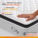 Ver imagem 5 de Cama Box Colchão Solteiro Molas Ensacadas City Pillow Top 88x188x61cm Branco / Preto Hellen
