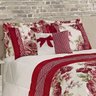 Kit Vitória Edredom Casal Queen Estampado Florido 7 Peças - Vermelho - 2