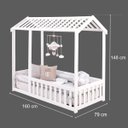 Ver imagem 2 de Cama Infantil Montessoriana com Grade Bruna Branco