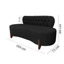 Ver imagem 7 de Sofá 2 Lugares Orgânico Curvo Tókio 150cm Couro Preto