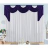 Cortina Emilly para Varão Tecido Malha Gel 2,00 x 1,70 Metros para Janela - Roxo e Branco - 1