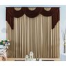 Cortina Emilly para Varão Tecido Malha Gel 2,00 x 1,70 Metros para Janela - Tabaco e Avelã - 1