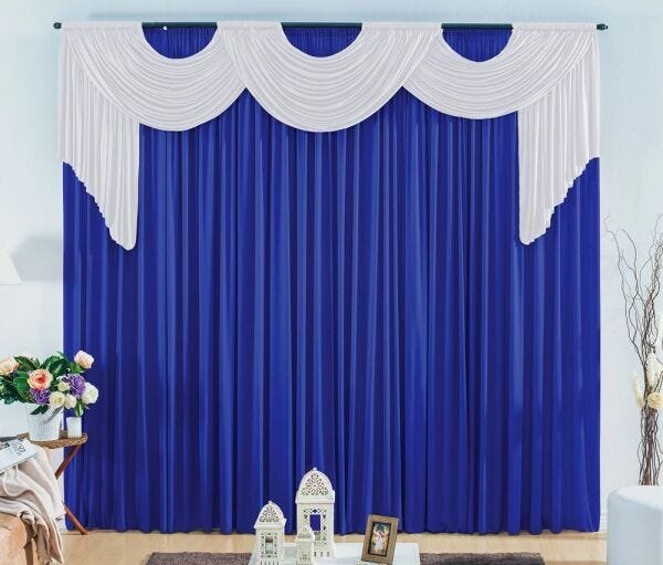 Cortina Emilly para Varão Tecido Malha Gel 2,00 x 1,70 Metros para Janela - Branco e Azul Royal é boa?