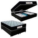 Ver imagem 1 de Cama Box Baú Queen Bipartido Sintético + Colchão Molas Ensacadas Sereneprime Sonnolux 158x198x69