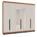 Ver imagem 1 de Guarda-Roupa Casal 6 Portas com Espelho Madrid Bege/Creme/Freijó