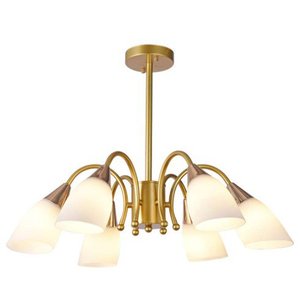 Pendente Dourado e Rose com Cúpulas Brancas 6E27 66cm PARIS LUZ