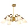 Pendente Dourado e Rose com Cúpulas Brancas 6E27 66cm PARIS LUZ - 1