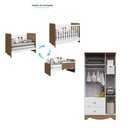 Ver imagem 2 de Kit Conjunto Quarto Infantil Bebê Berço Mini Cama Ben 3 em 1 Guarda Roupa 3 Portas Branco e