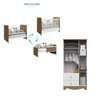 Kit Conjunto Quarto Infantil Bebê Berço Mini Cama Ben 3 em 1 Guarda Roupa 3 Portas Branco e - 2