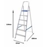 Escada Doméstica Dobrável em Alumínio 6 Degraus - Alume - 2