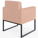 Ver imagem 7 de Poltrona Decorativa para Sala Estar e Recepção Base Fixa de Metal Helô L02 Linho Rosê - Lyam