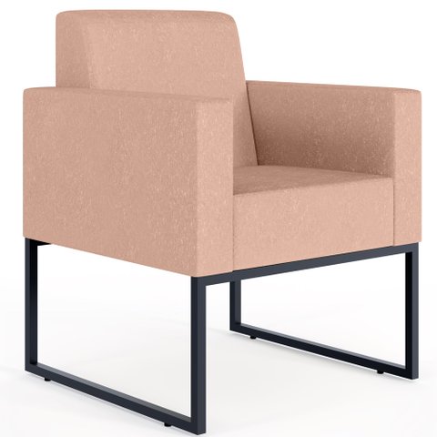 Poltrona Decorativa para Sala Estar e Recepção Base Fixa de Metal Helô L02 Linho Rosê - Lyam