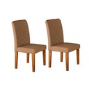 Ver imagem 6 de Conjunto: Mesa Sala Jantar Berlim C/ Tampo Madeirado C/ Vidro Canto Curvo 120x80cm e 4 Cadeiras Jade