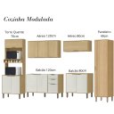 Ver imagem 5 de Cozinha Modulada 6 Peças Vick Castanho Off White