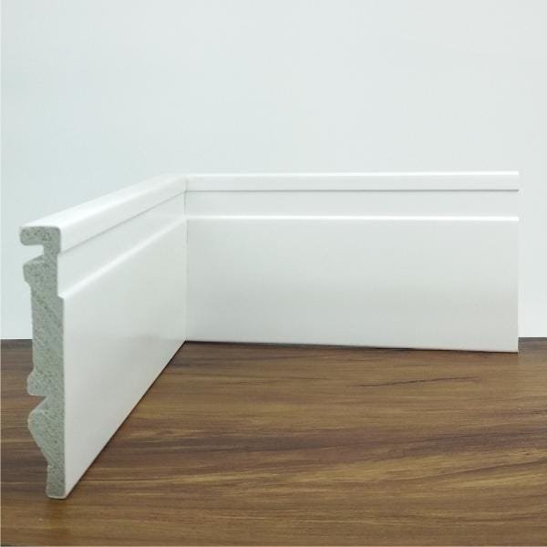 Rodapé de Poliestireno Frisado Branco 10 Cm Goede Barra de 2,40 M - 3