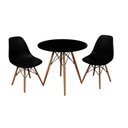 Ver imagem 1 de Kit Mesa Jantar Eiffel 90cm Preta + 2 Cadeiras Charles Eames - Preta