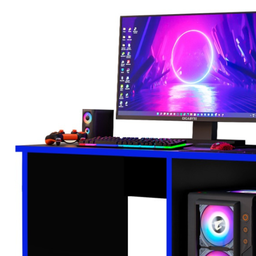 Mesa Escrivaninha Gamer Organizador Home Office Azul - 3