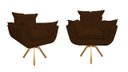 Ver imagem 1 de Kit 2 Poltronas Decorativa Opala Base Giratória Suede Marrom Ms Decor