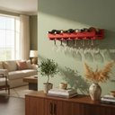 Ver imagem 1 de Porta Taças e Prateleira Adega New Suporte Decorativo para Vinhos e Garrafas Vermelho Laca
