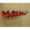 Ver imagem 2 de Porta Taças e Prateleira Adega New Suporte Decorativo para Vinhos e Garrafas Vermelho Laca